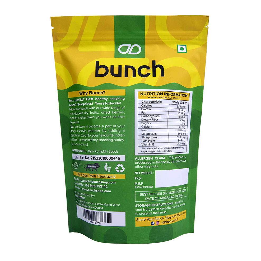 Bunch Pumpkin Seeds | High Protein & Fibre | 200gm