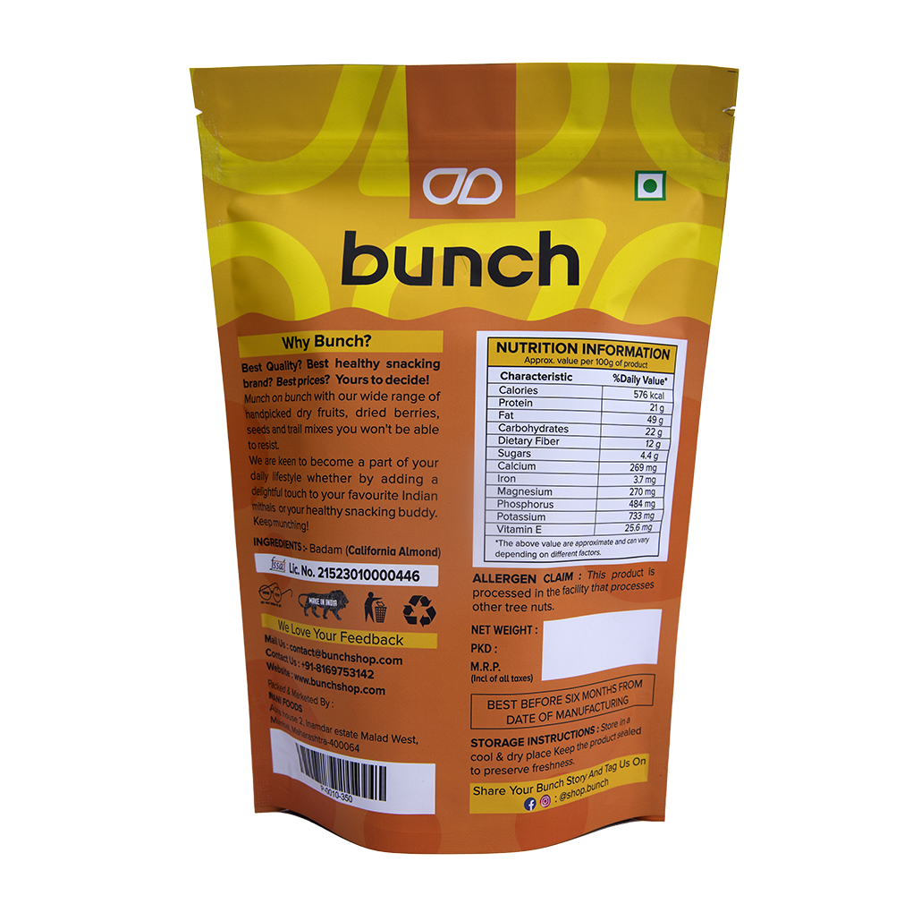 Bunch Daily Essentials Duo Almonds 350g + Cashews 350g | Combo 700g B2G2