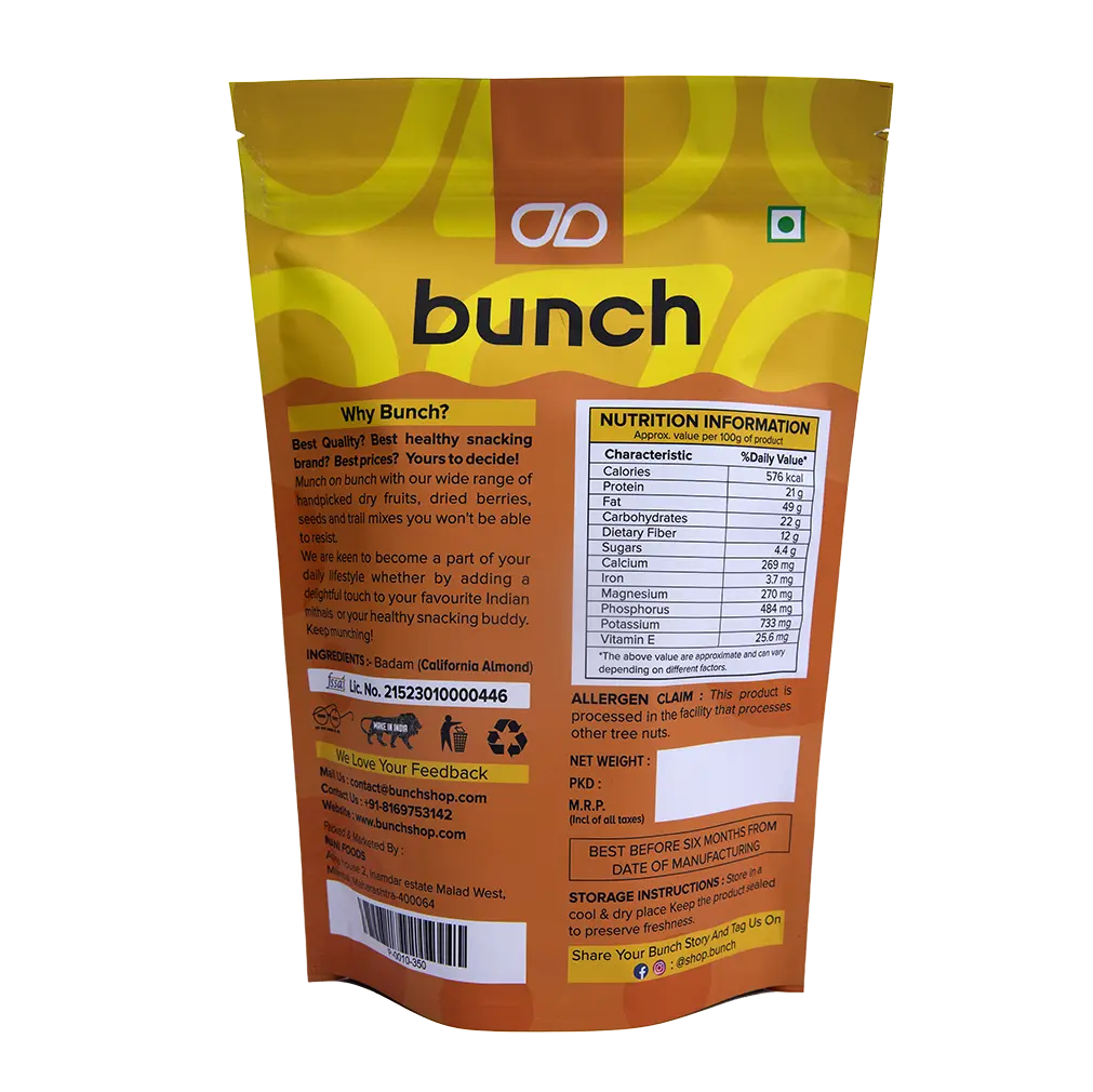 Premium Jumbo California Almonds (Badam) Jar | Crunchy & Nutritious Healthy Snack