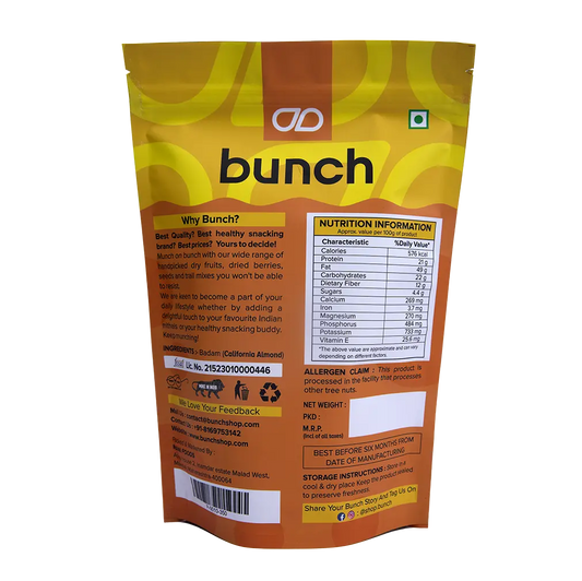 Premium California Almonds (Badam) Jar | Crunchy & Nutritious Healthy Snack