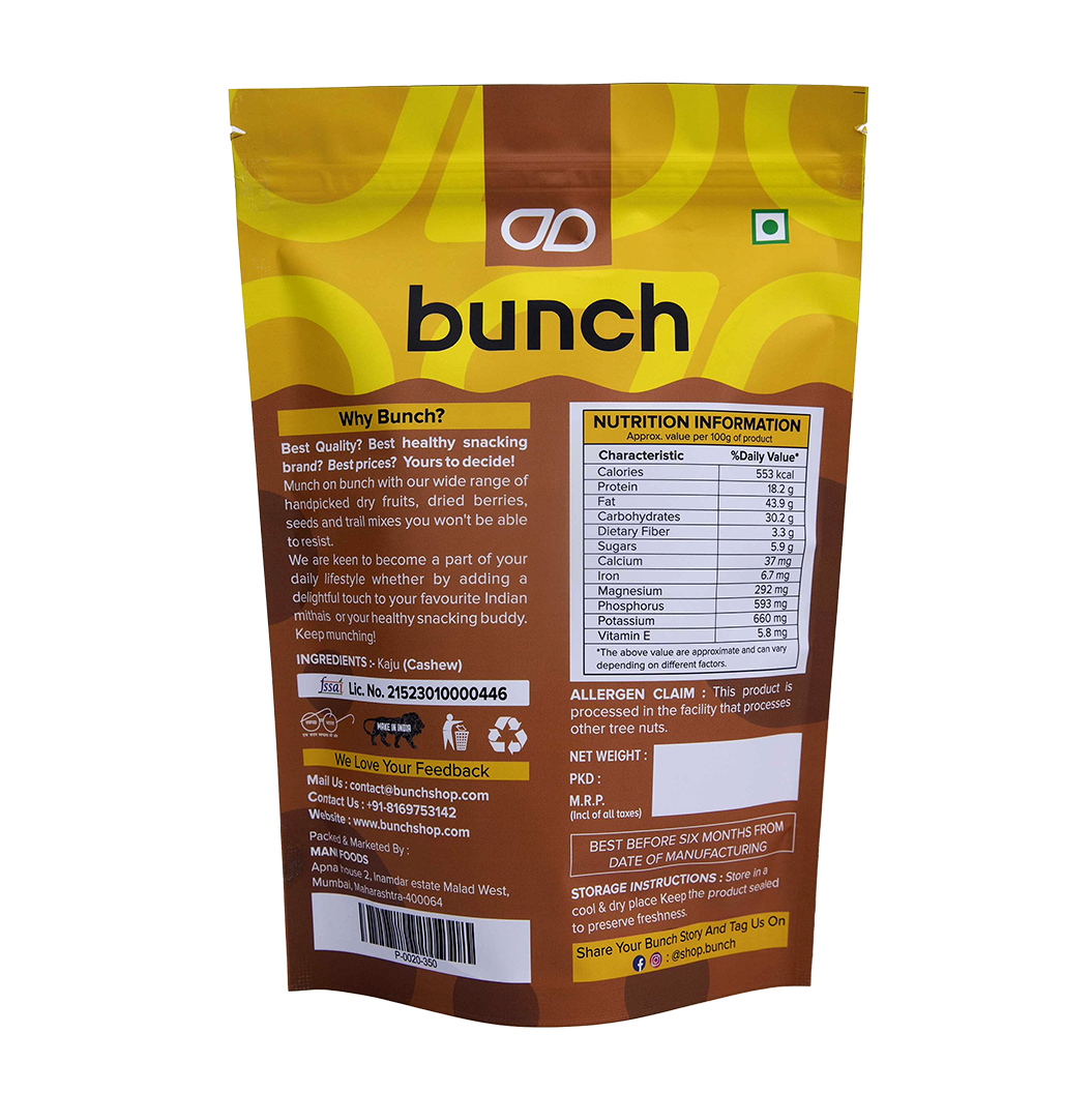 Bunch Premium Jumbo Cashews W240 | Whole Cashew Nuts