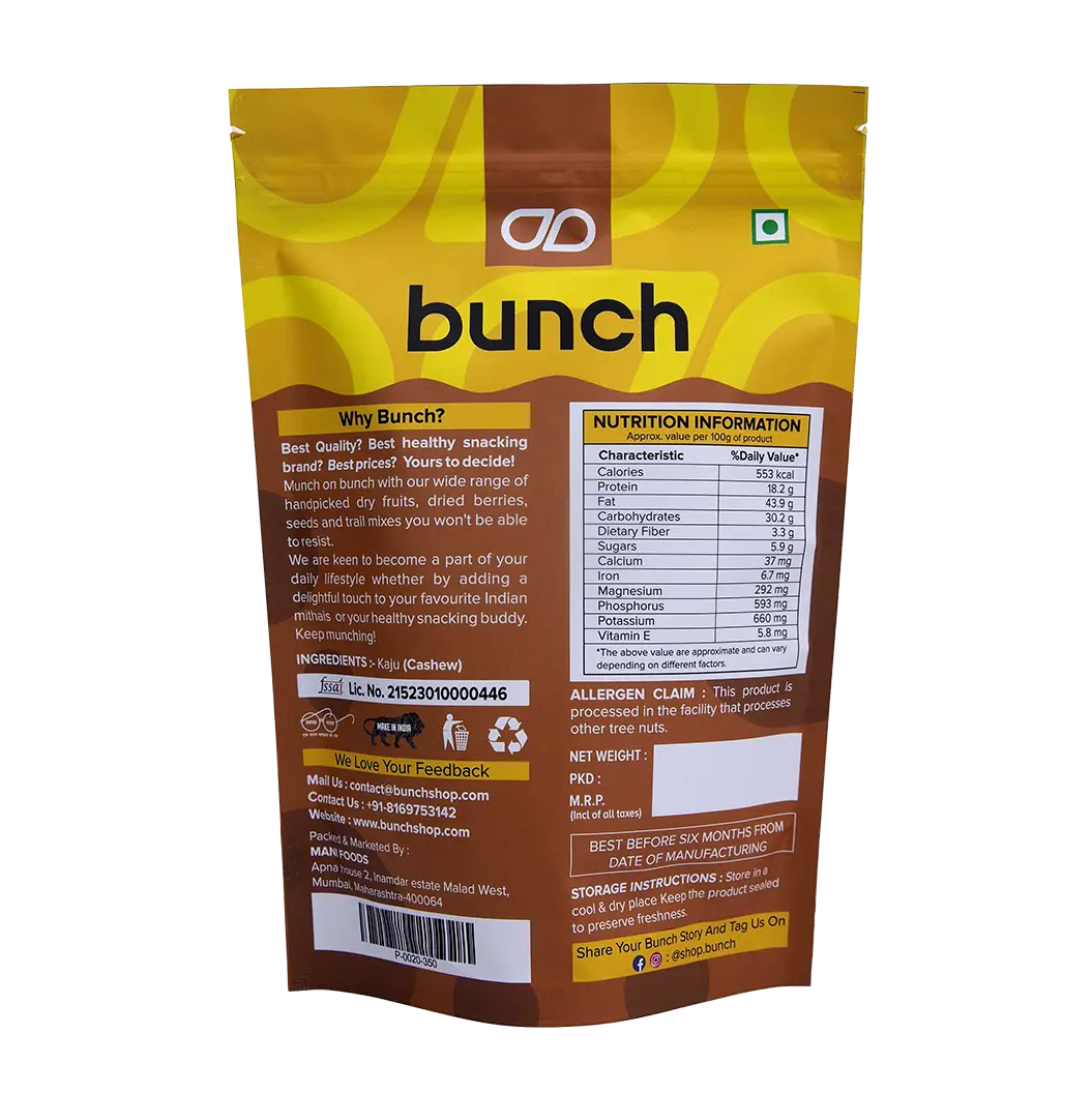 Bunch Daily Essentials Duo Almonds 350g + Cashews 350g | Combo 700g B2G2