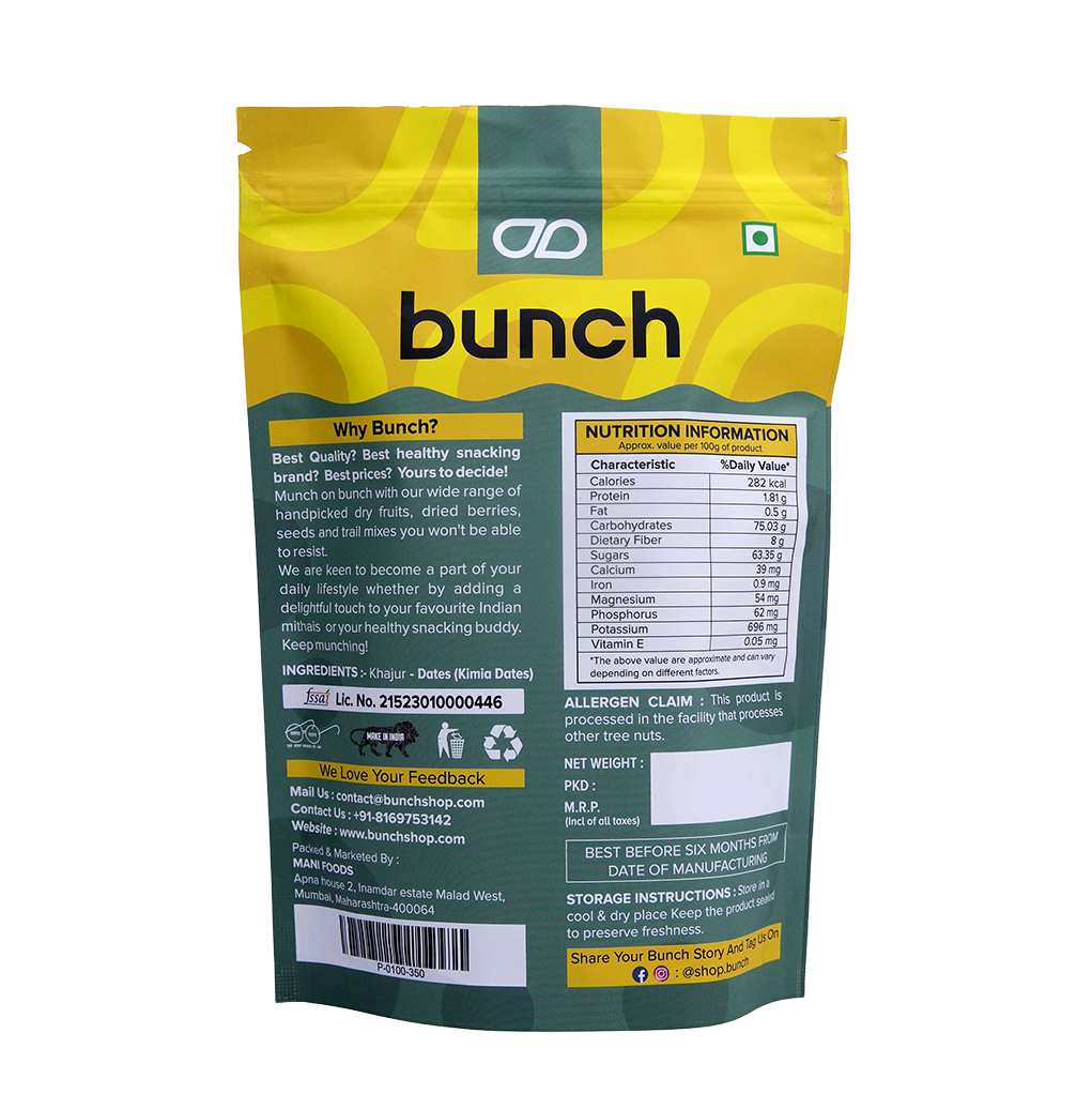 Bunch Premium Kimia Dates (Khajoor) 200gm  | Soft Iranian Dates | Naturally Sweet Healthy Snack