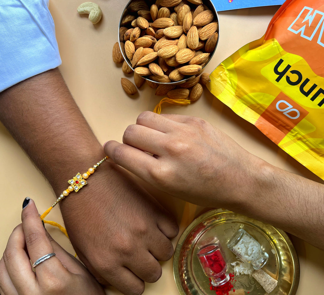 Rakshabandhan Gift Hamper for Brother | Premium Dry Fruits, Rakhi & Chocolates | Bunch
