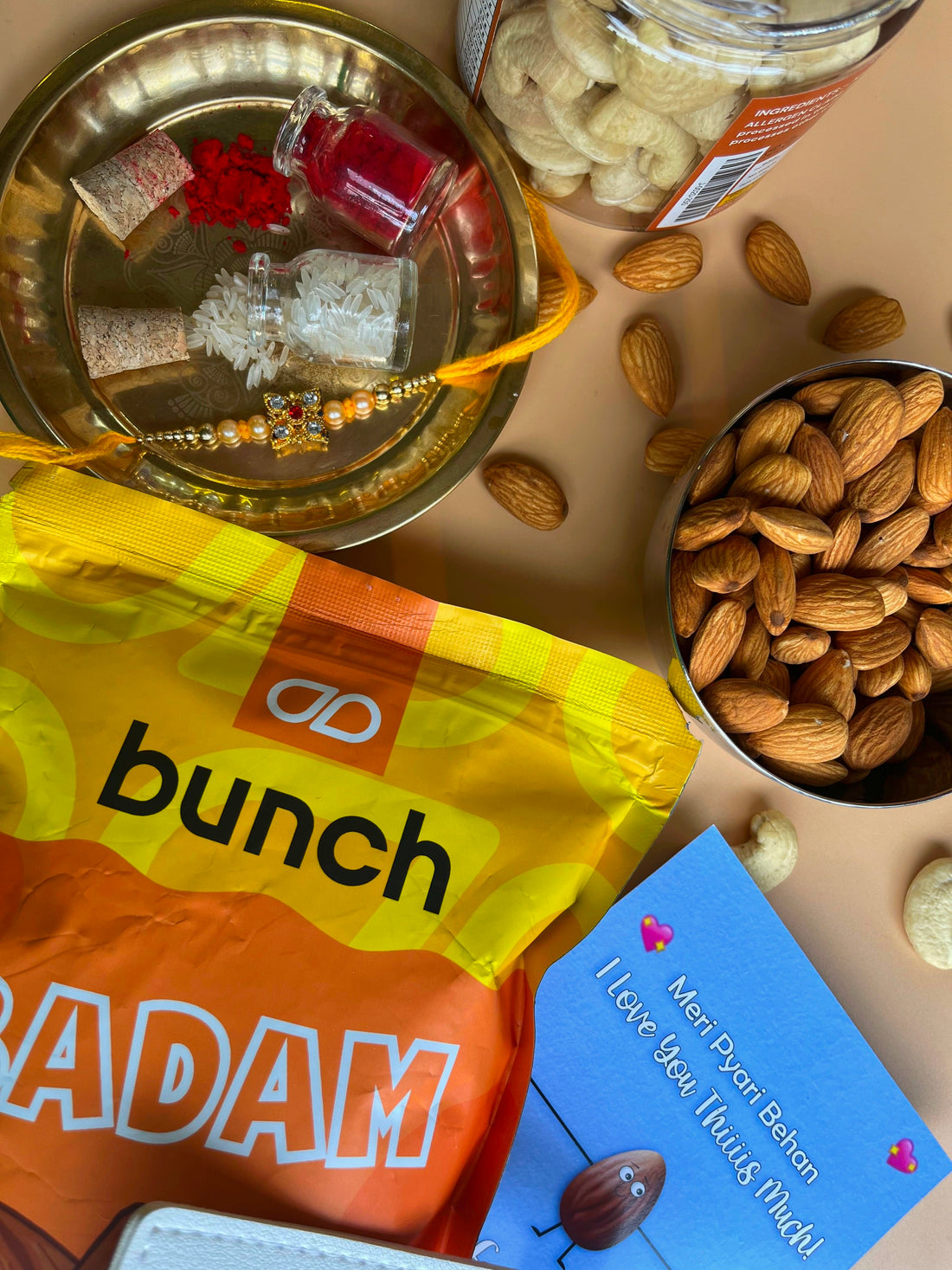 Rakshabandhan Gift Hamper for Brother | Premium Dry Fruits, Rakhi & Chocolates | Bunch