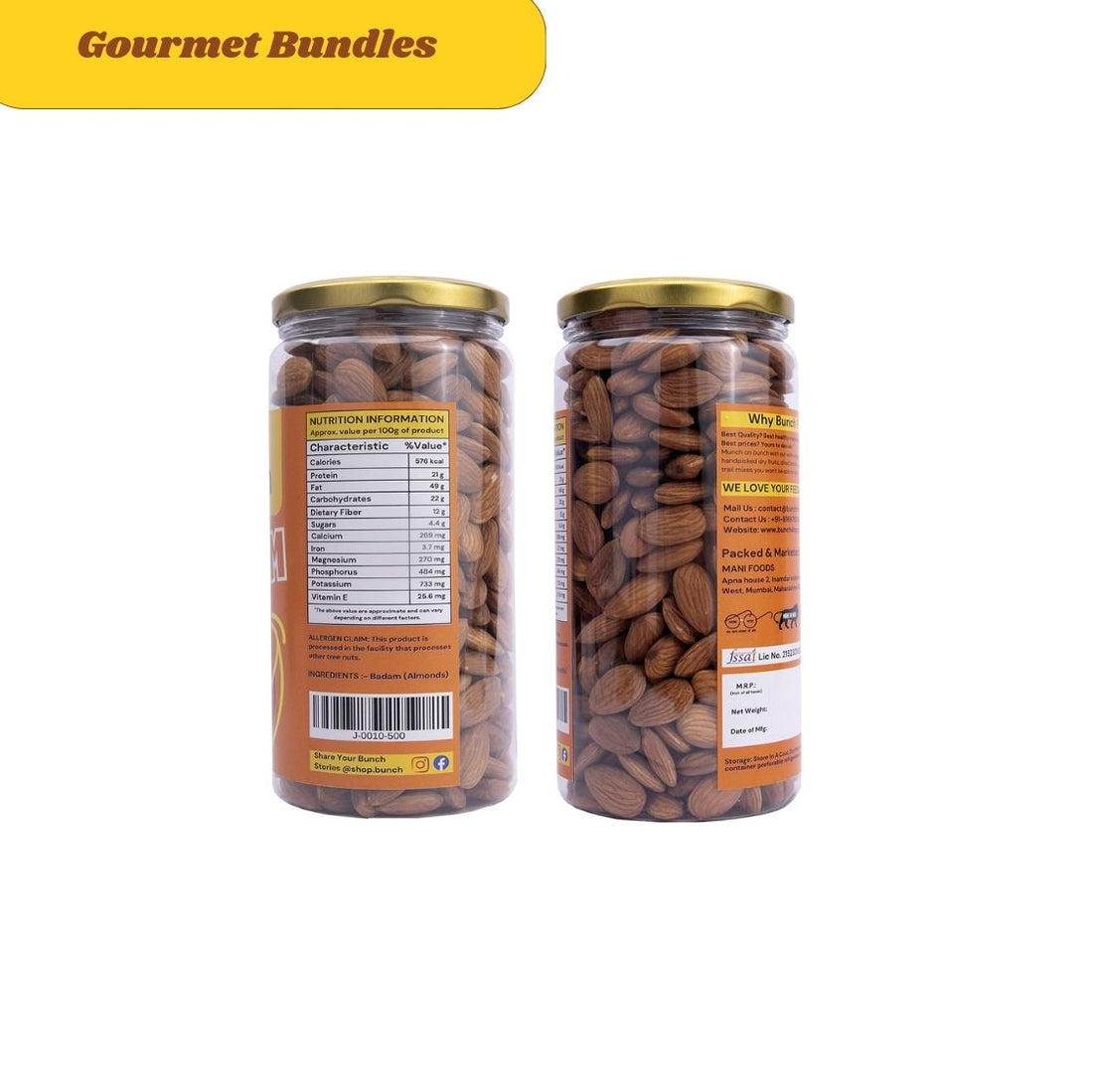 Premium California Almonds (Badam) Jar | Combo - 1kg