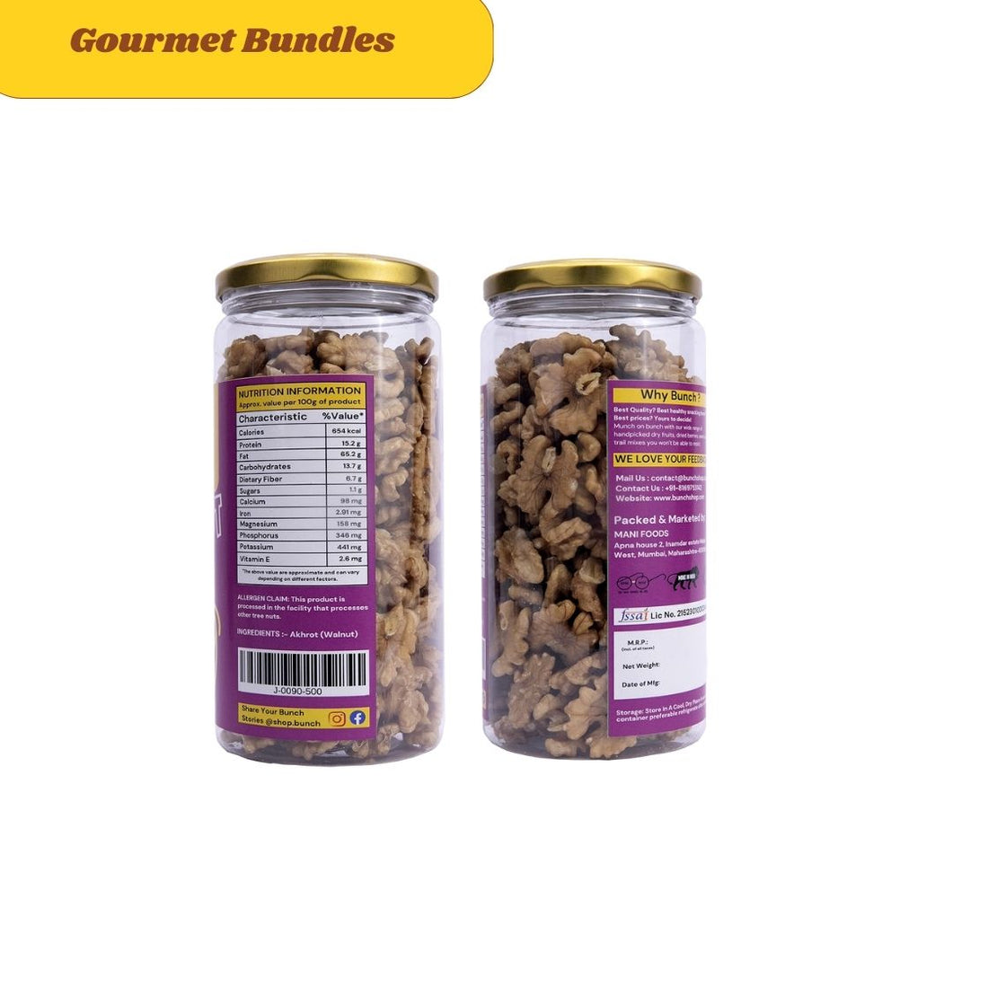 Combo - Walnut | Premium Chilean | Combo of 350gm jars × 2