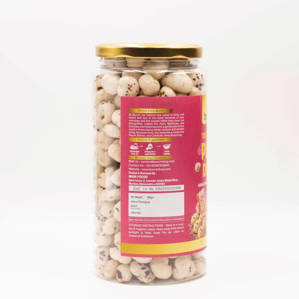 Pop Edit Pink Dust Himalayan salted Makhana 100g Jar | Himalayan Pink Salt Fox Nuts | Fasting Snacks