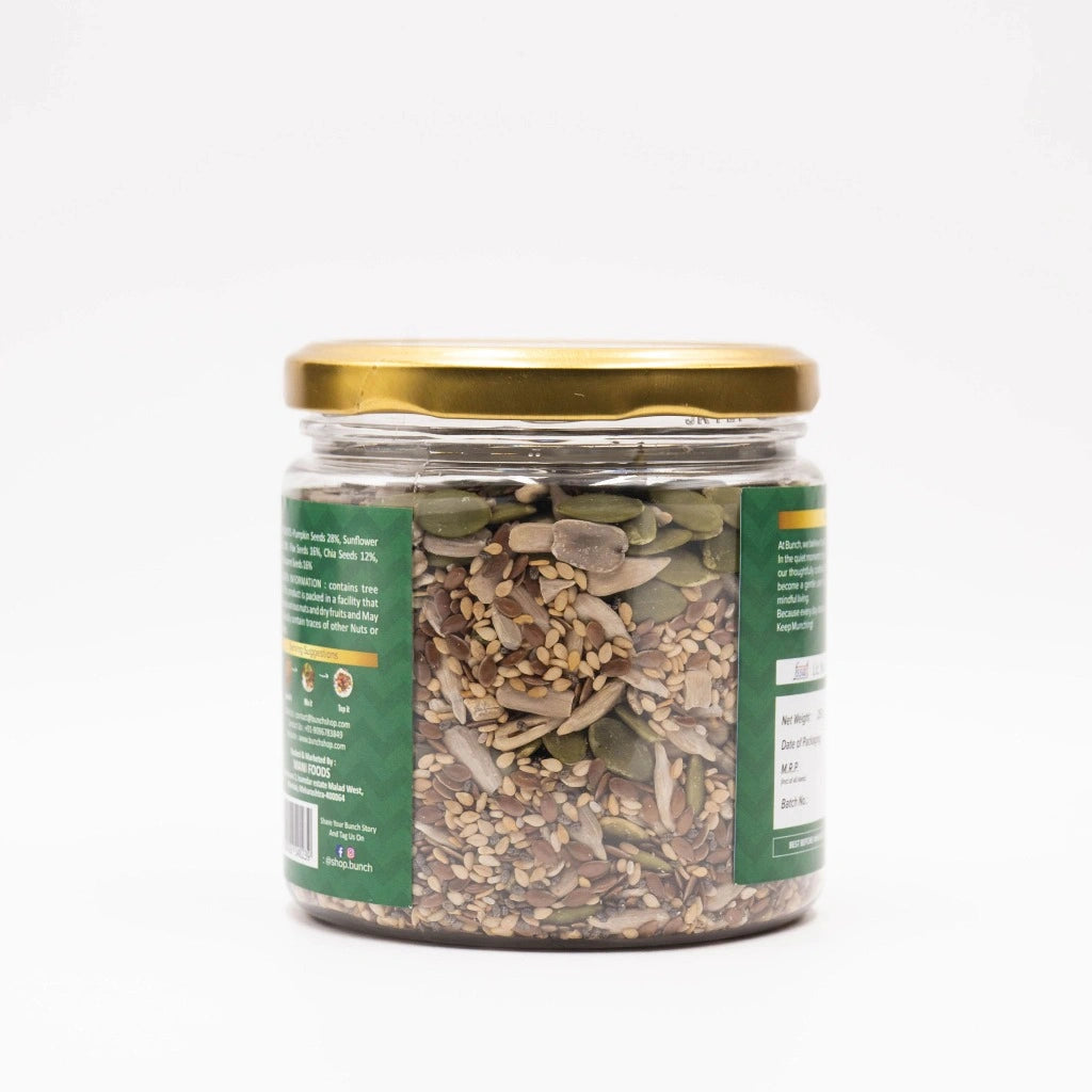 Swasth 5-in-1 Seed Mix  250g Jar| Pumpkin, Sunflower, Chia, Flax & Sesame Seeds | Protein & fiber Rich