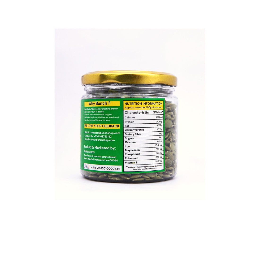 Bunch Pumpkin Seeds | High Protein & Fibre | 200gm