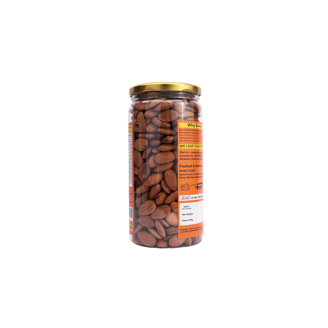 Premium Jumbo California Almonds (Badam) Jar | Crunchy & Nutritious Healthy Snack B2G2