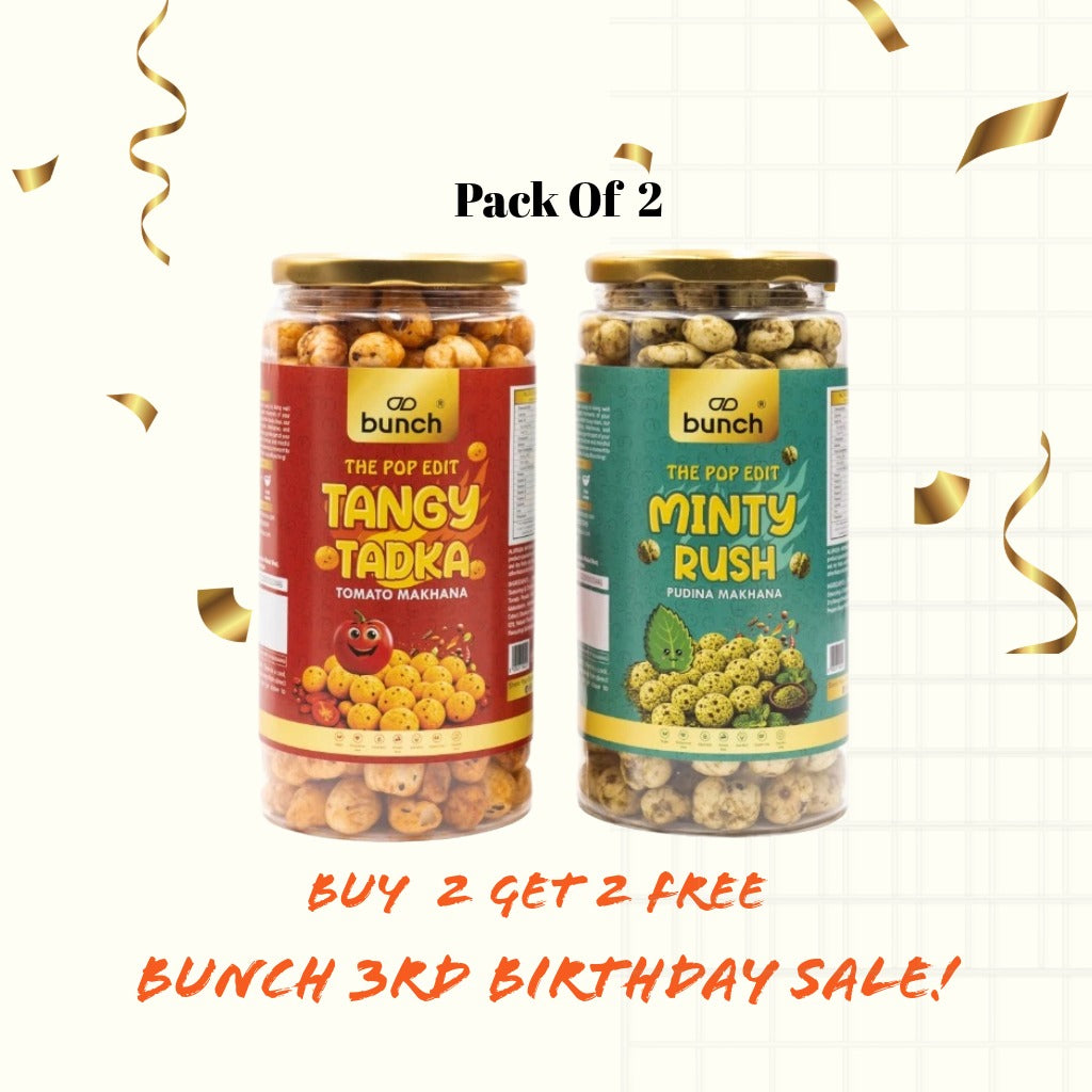 Pop Edit  Makhana Combo – Peri Peri & Minty Rush - 200g | Flavoured Foxnuts | Roasted Makhana Snack Pack