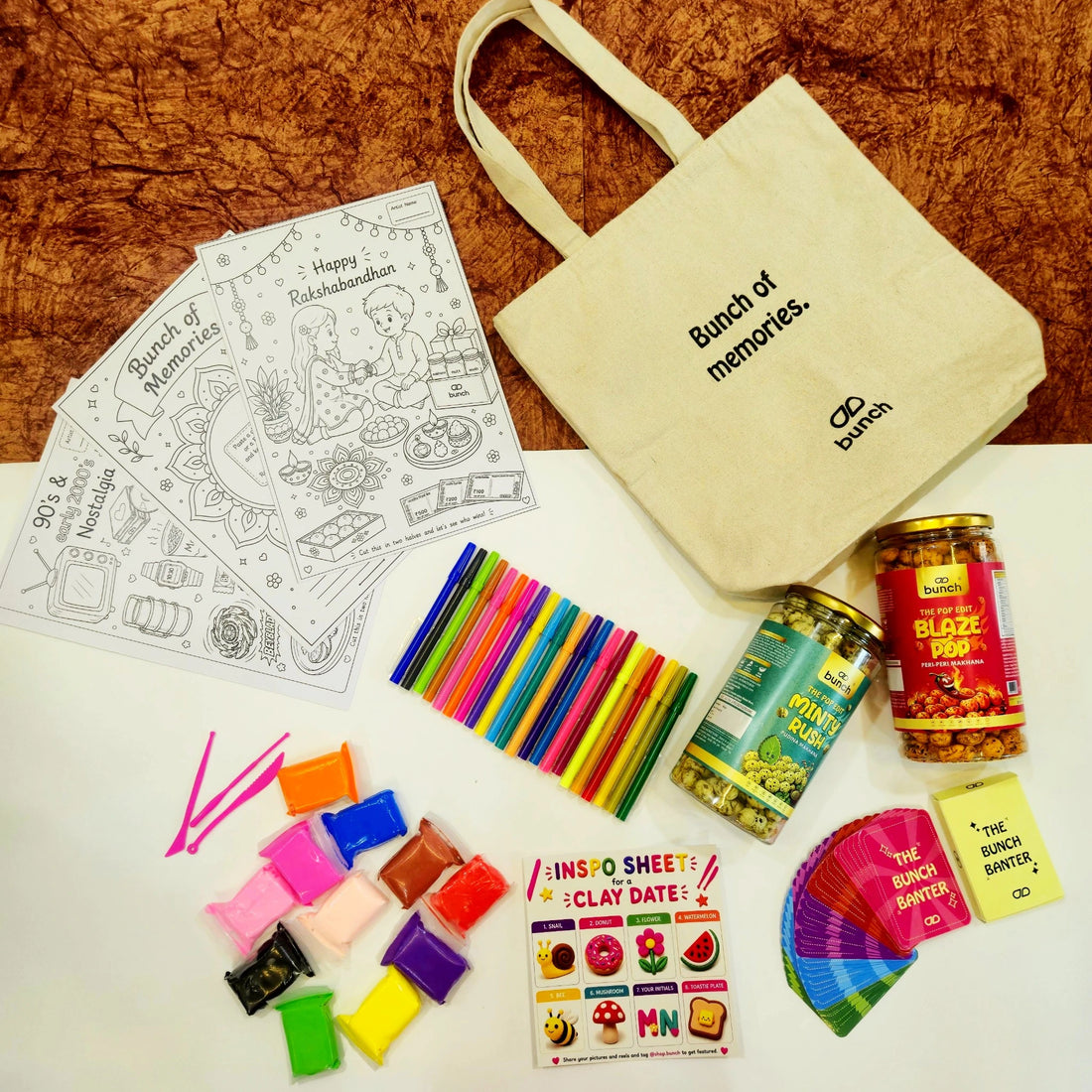 Rakshabandhan Activity Hamper | Gift Bag with Games, Art Activities & Snacks | Bunch of Memories