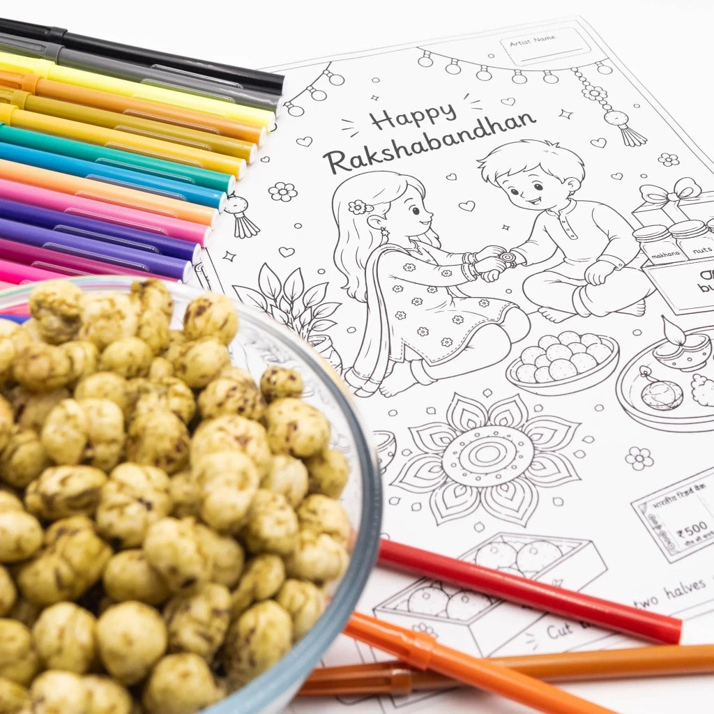 Rakshabandhan At home Workshop Hamper | Gift Bag with Games, Art Activities & Snacks | Bunch of Memories