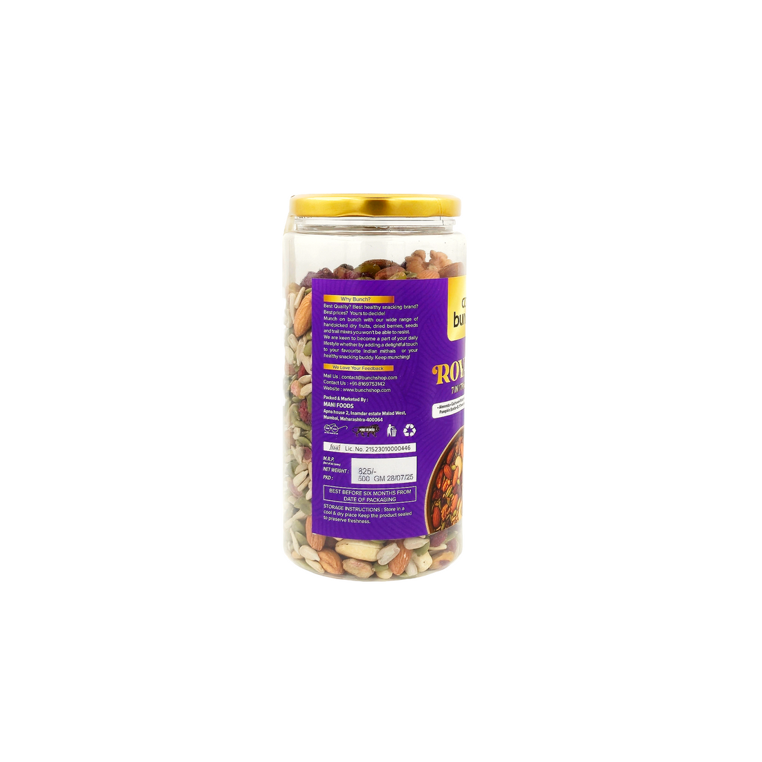 Bunch 7-in-1  Royale Trail Mix | Premium Nut, Seed & Berries Mix | Healthy Protein  |500g