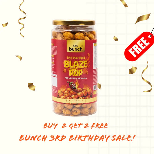 Pop Edit Blaze Pop Peri Peri Makhana 100g Jar | Olive Oil Roasted Fox Nuts | High Protein Healthy Snack