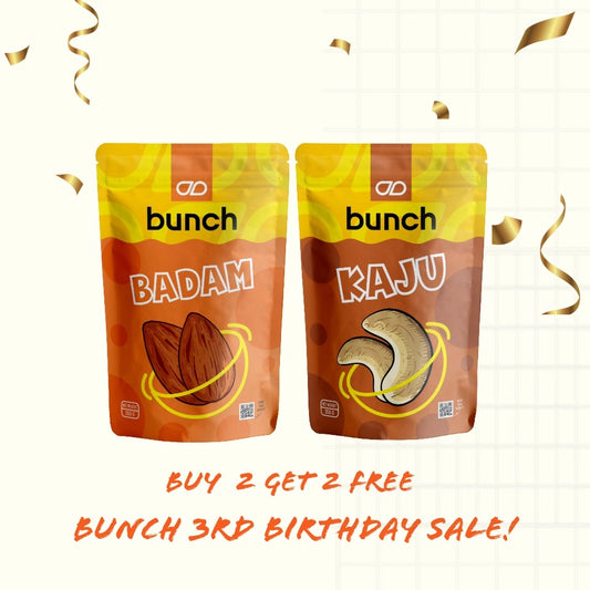Bunch Daily Essentials Duo Almonds 350g + Cashews 350g | Combo 700g B2G2