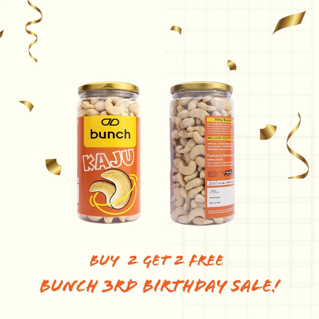 Bunch Premium Jumbo Cashews W240 500g JAR | Whole Cashew Nuts B2G2