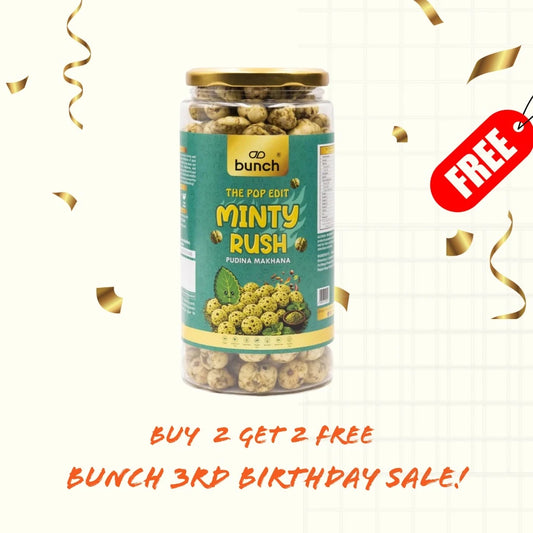 Pop Edit Minty Rush Makhana 100g Jar | Pudina Flavoured Roasted Fox Nuts | Roasted in Olive Oil | High Protein Healthy Snack
