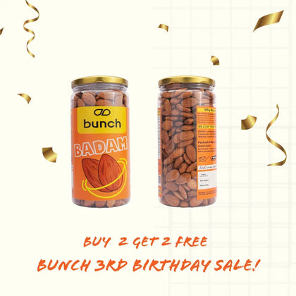 Premium Jumbo California Almonds (Badam) Jar | Crunchy & Nutritious Healthy Snack B2G2