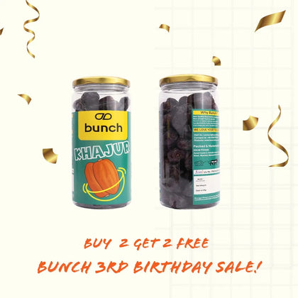 Bunch Premium Kimia Dates (Khajoor) Jar 500gm | Soft Iranian Dates | Naturally Sweet Healthy Snack B2G2